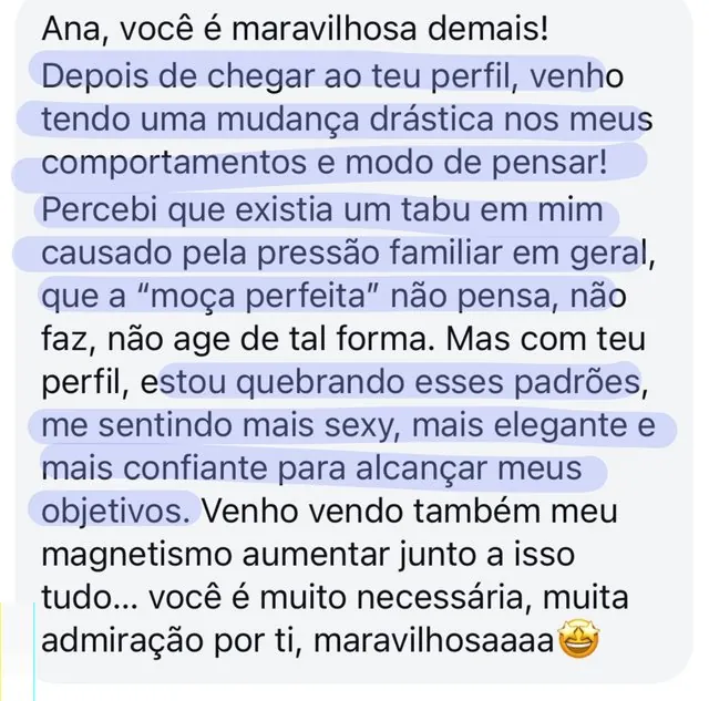 Mensagem de uma seguidora